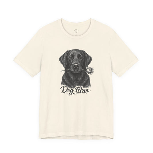 Black Labrador Retriever Dog Mom T-Shirt (Rose Collection)