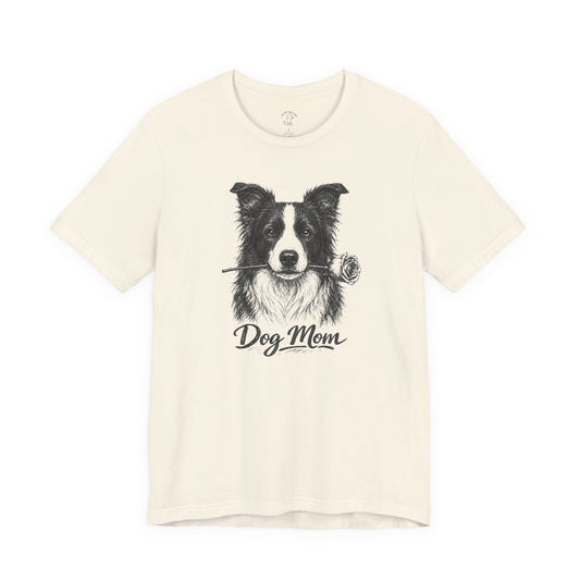 Border Collie Dog Mom T-Shirt (Rose Collection)