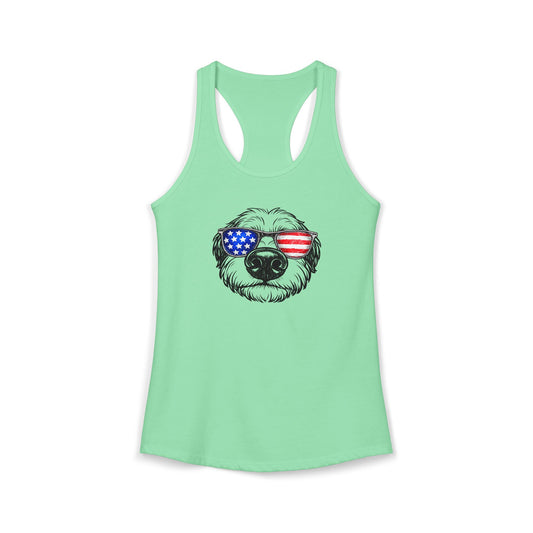 Red, White & BOOP Bernedoodle - Women's Racerback Tanktop