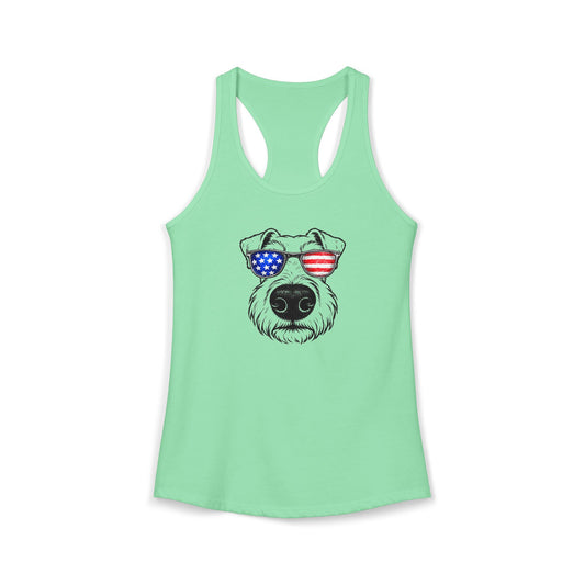 Red, White & BOOP Airedale Terrier - Women's Racerback Tanktop