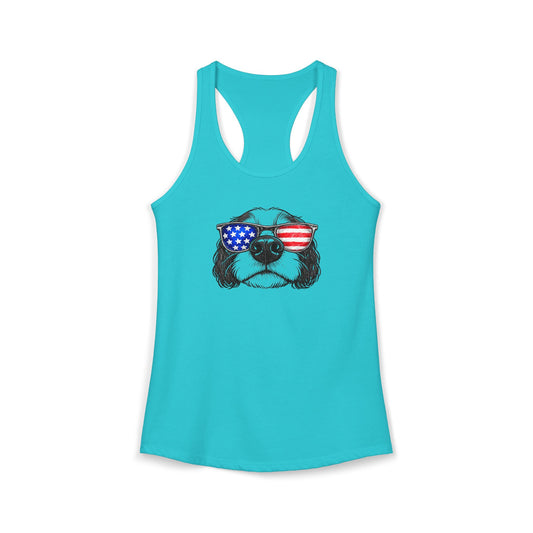 Red, White & BOOP Cavalier King Charles Spaniel - Women's Racerback Tanktop