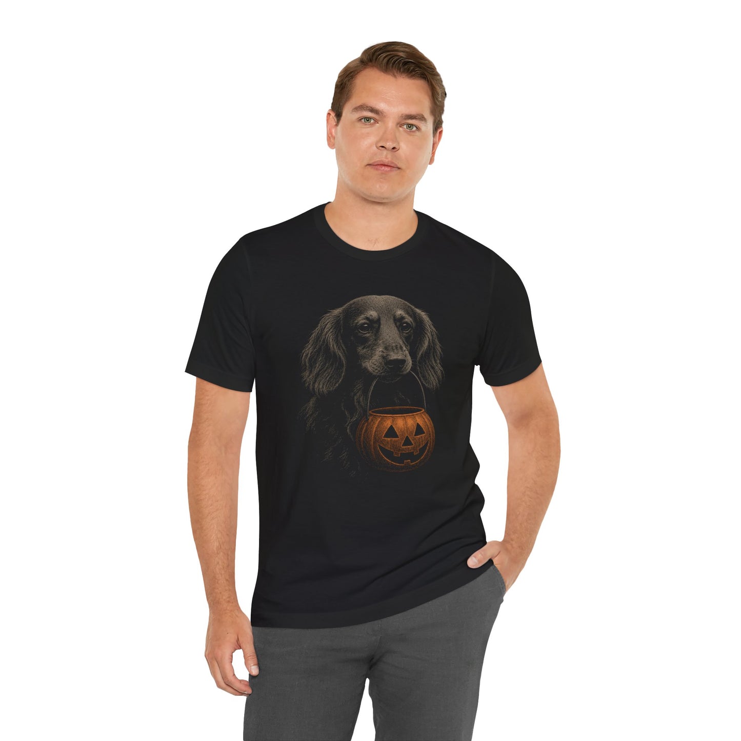 Long-Haired Dachshund Halloween T-Shirt – Boop or Treat