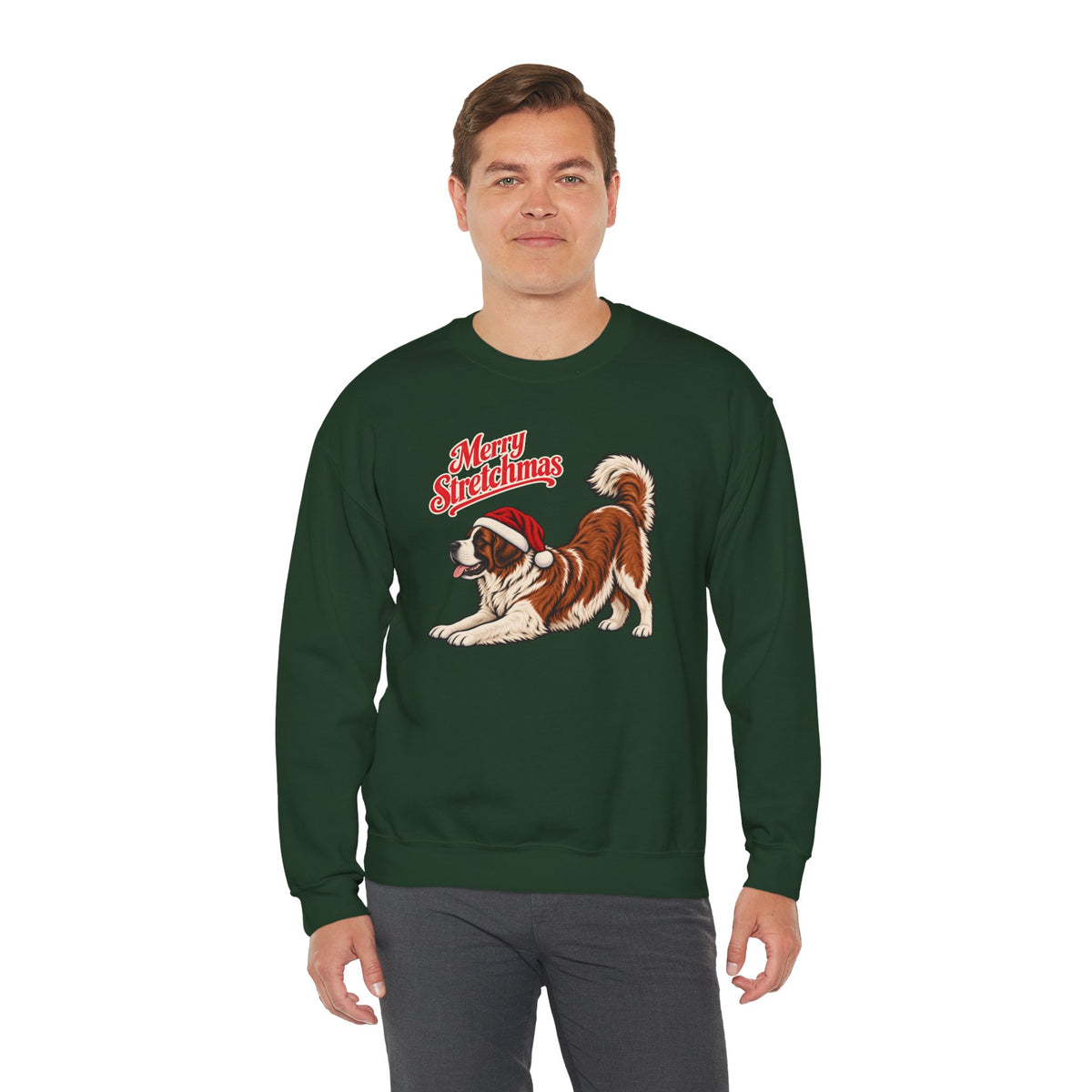 Saint Bernard Christmas Sweatshirt | Merry Stretchmas