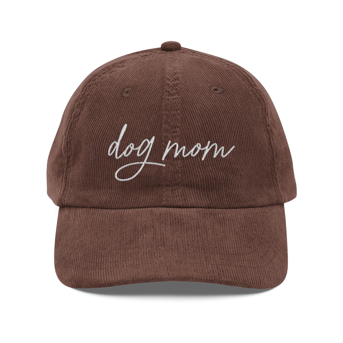 Dog Mom Embroidered Corduroy Hat
