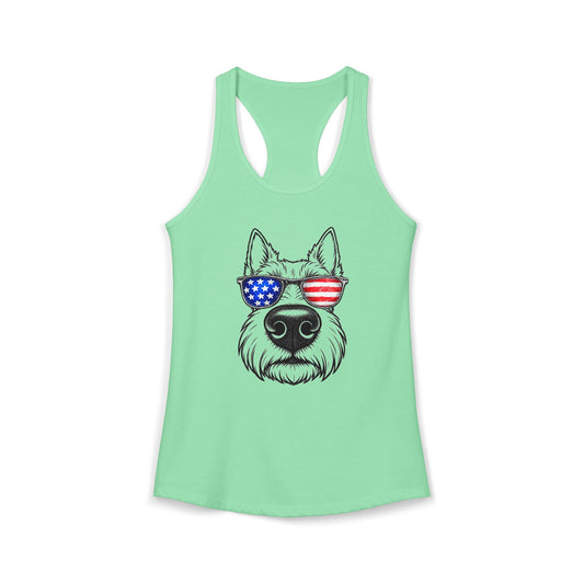 Red, White & BOOP Scottish Terrier - Women's Racerback Tanktop