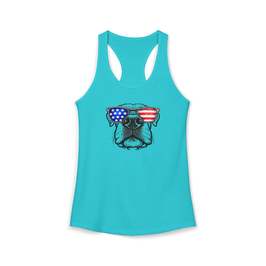 Red, White & BOOP Cane Corso - Women's Racerback Tanktop (Natural Ears)