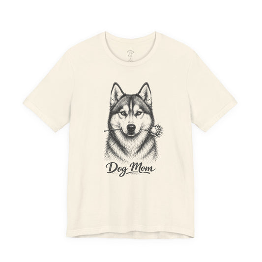 Husky Dog Mom T-Shirt (Rose Collection)