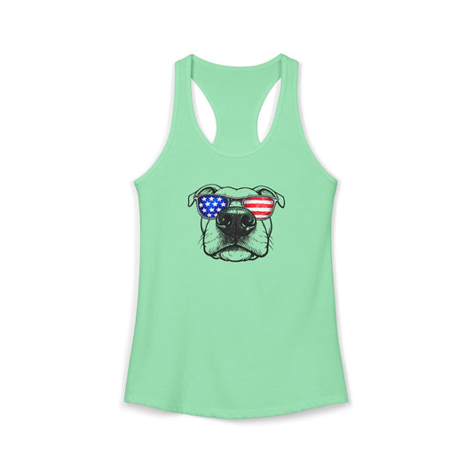 Red, White & BOOP American Staffordshire Terrier - Women's Racerback Tanktop