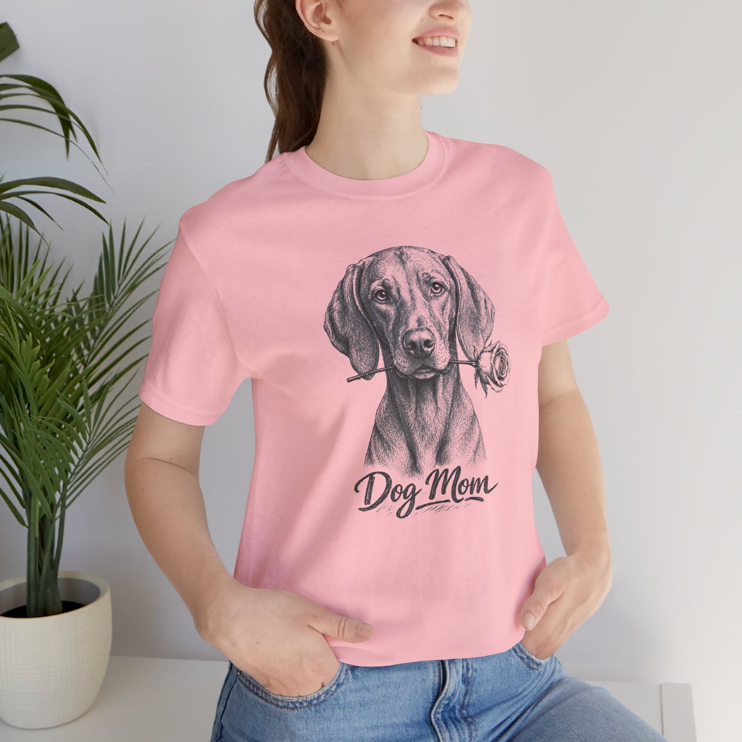 Vizsla Dog Mom T-Shirt (Rose Collection)