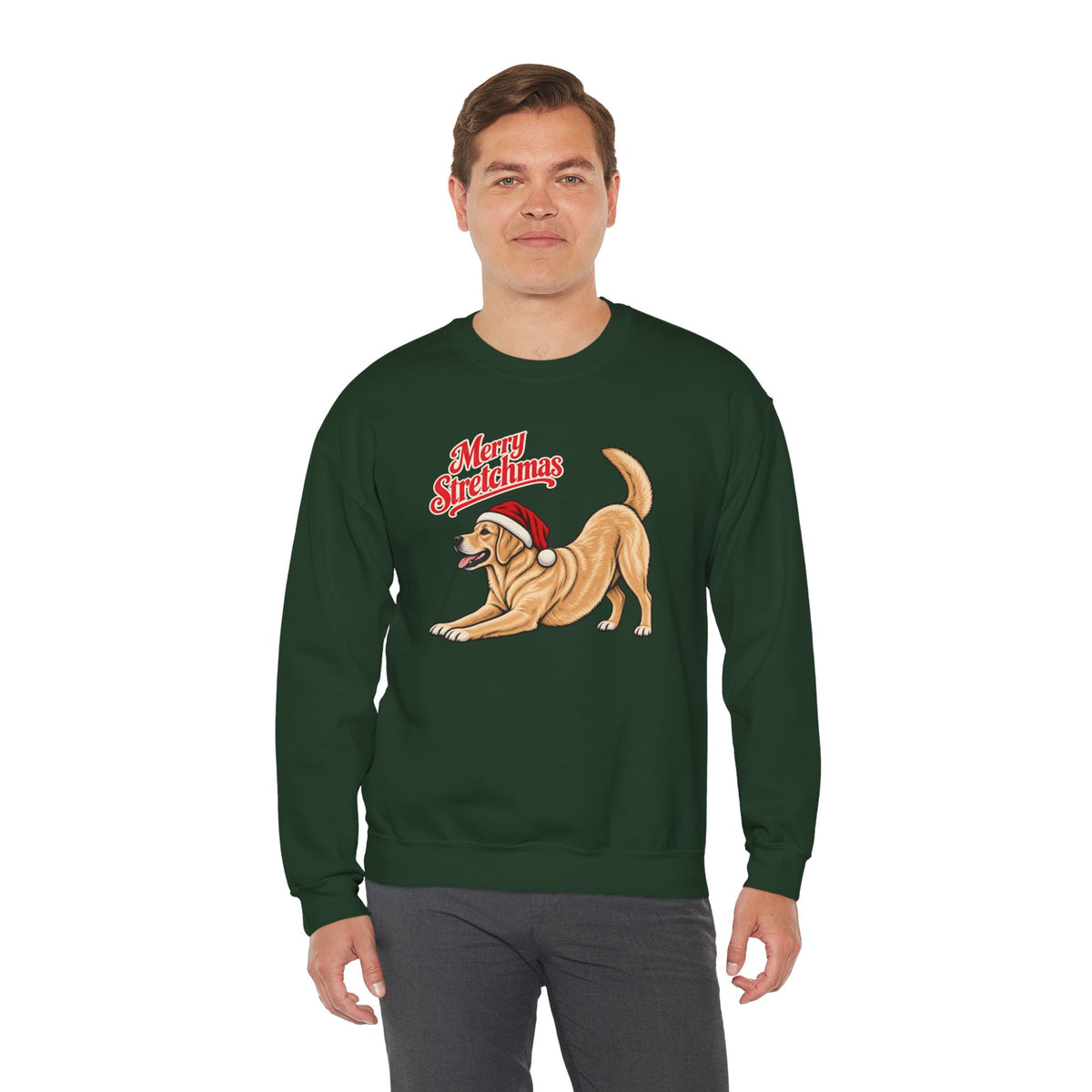 Yellow Labrador Retriever Christmas Sweatshirt | Merry Stretchmas