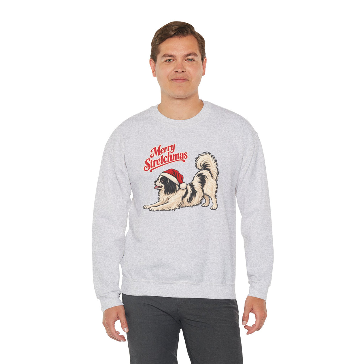 Japanese Chin Christmas Sweatshirt | Merry Stretchmas