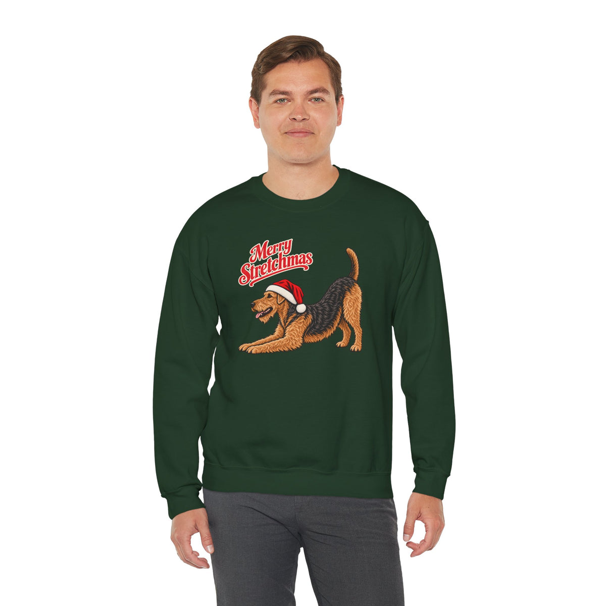 Airedale Terrier Christmas Sweatshirt | Merry Stretchmas