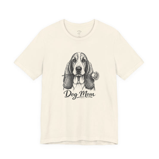 Basset Hound Dog Mom T-Shirt (Rose Collection)