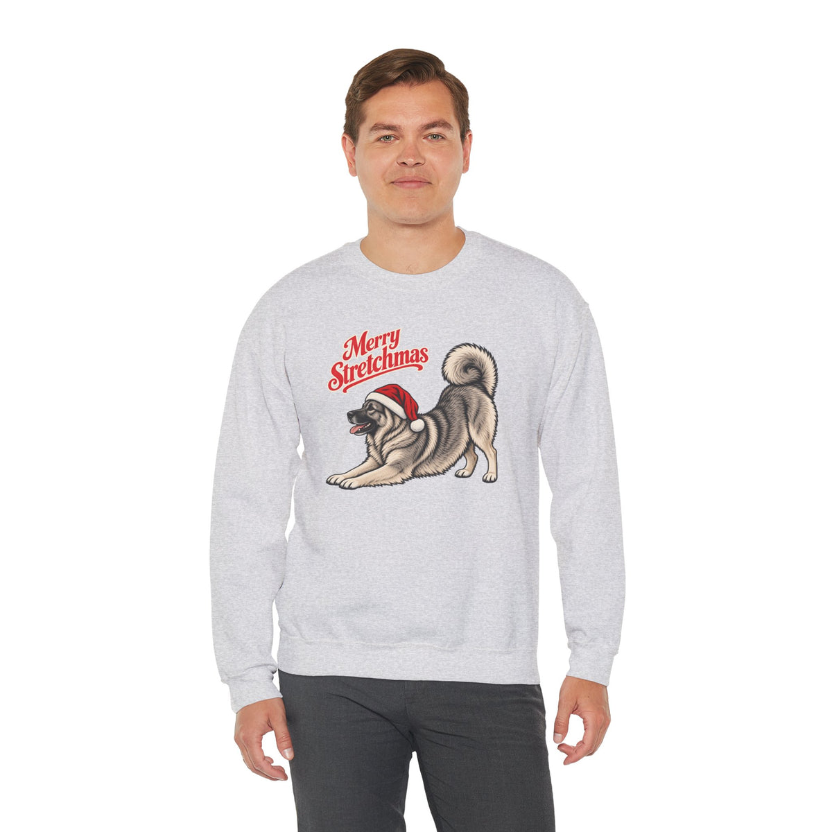 Norwegian Elkhound Christmas Sweatshirt | Merry Stretchmas