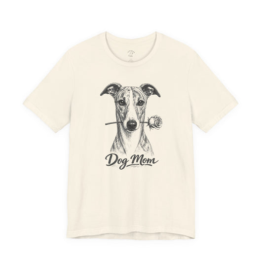 Whippet Dog Mom T-Shirt (Rose Collection)