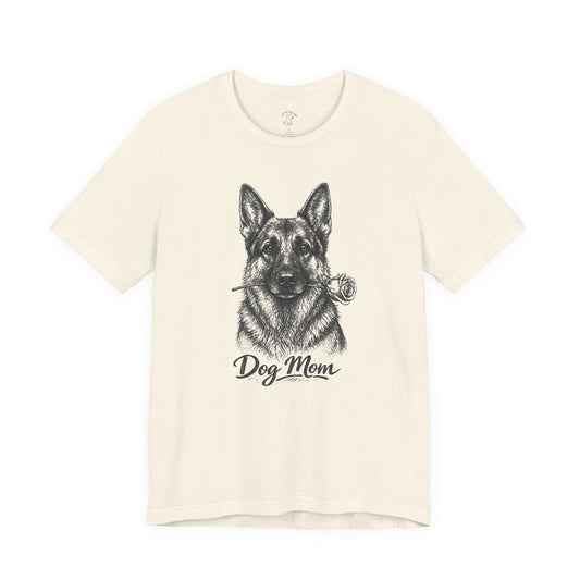 German Shepherd Dog Mom T-Shirt (Rose Collection)