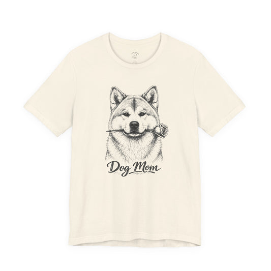 Akita Dog Mom T-Shirt (Rose Collection)
