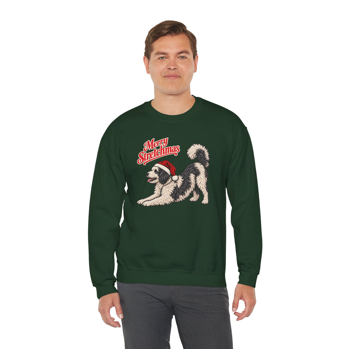 Sheepadoodle Christmas Sweatshirt | Merry Stretchmas