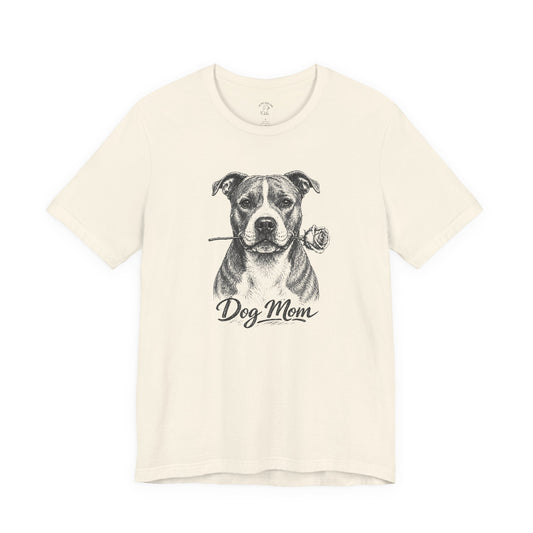 American Staffordshire Terrier Dog Mom T-Shirt (Rose Collection)