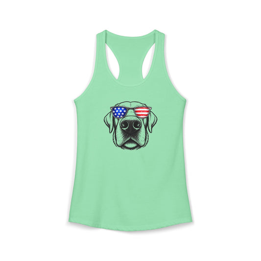 Red, White & BOOP Yellow Labrador Retreiver - Women's Racerback Tanktop