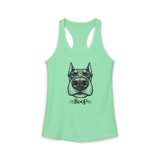 BOOP Doberman - Women's Racerback Tanktop (Cropped Ears)