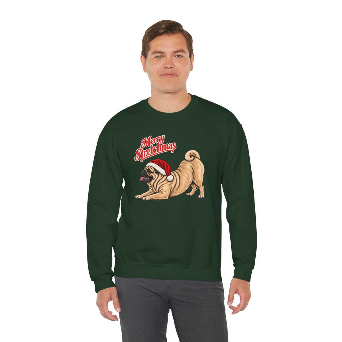 Pug Christmas Sweatshirt | Merry Stretchmas