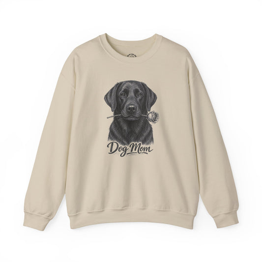 Black Labrador Retriever Dog Mom Sweatshirt (Rose Collection)