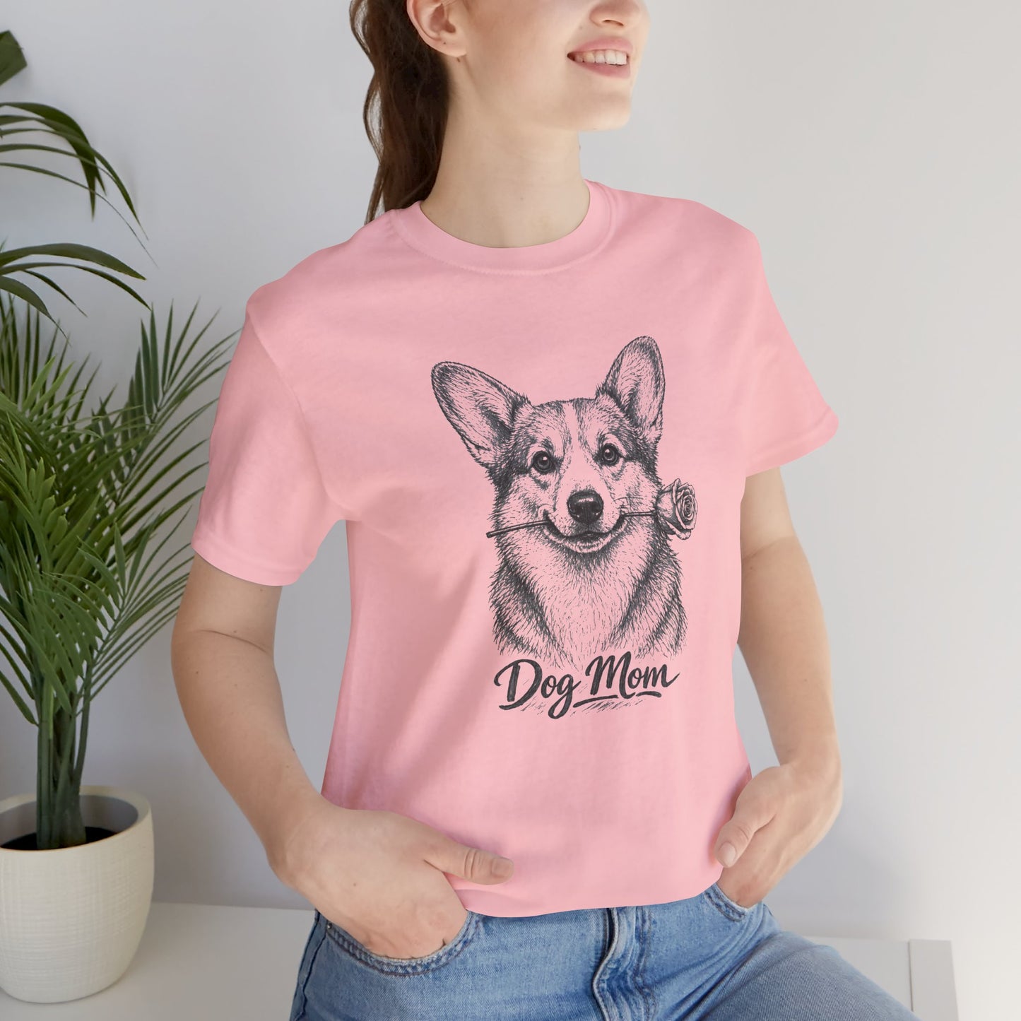 Corgi Dog Mom T-Shirt (Rose Collection)