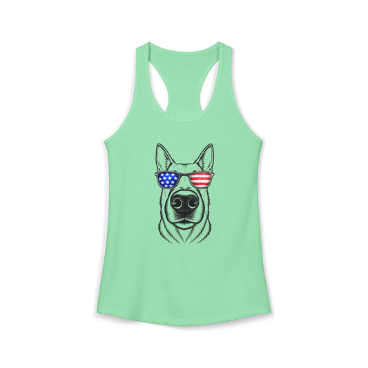 Red, White & BOOP Belgian Malinois - Women's Racerback Tanktop