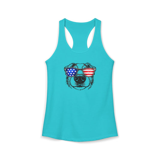 Red, White & BOOP Australian Shepherd - Women's Racerback Tanktop
