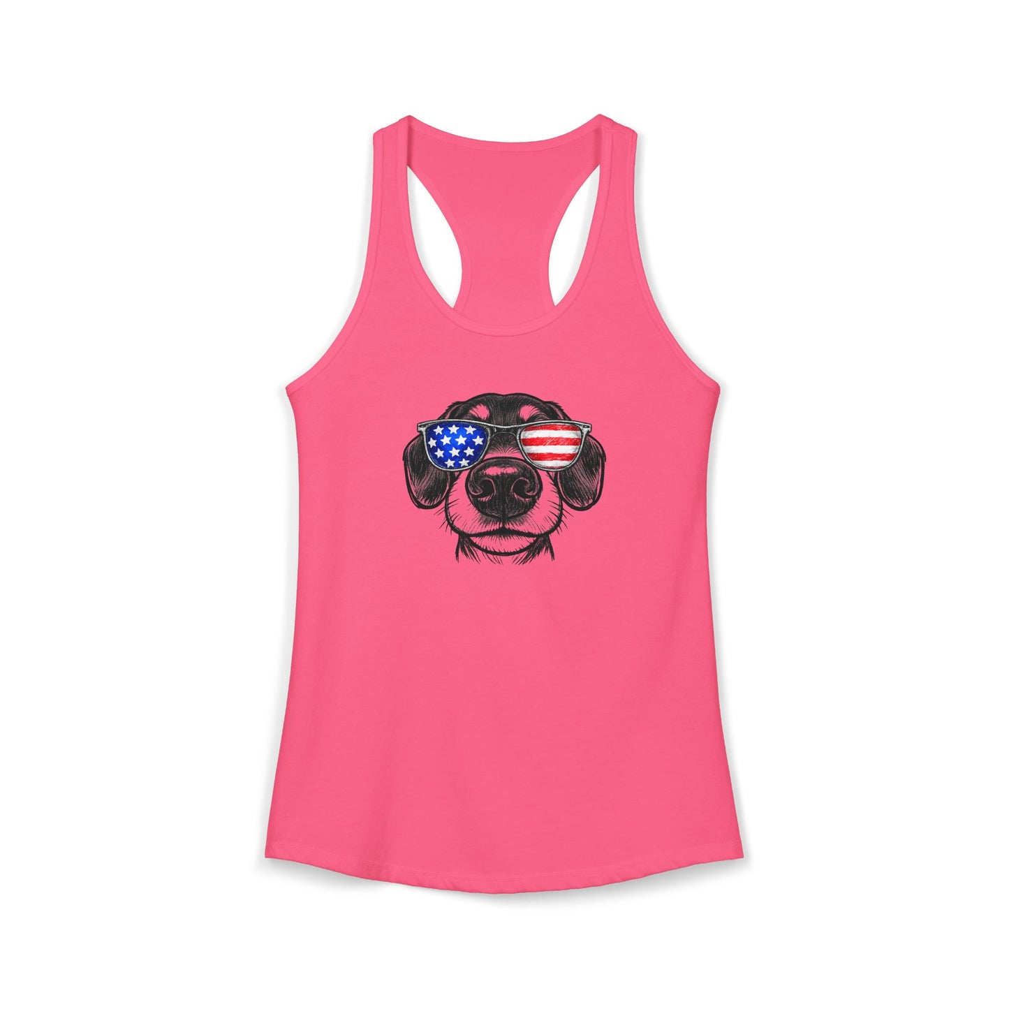 Red, White & BOOP Dachshund - Women's Racerback Tanktop
