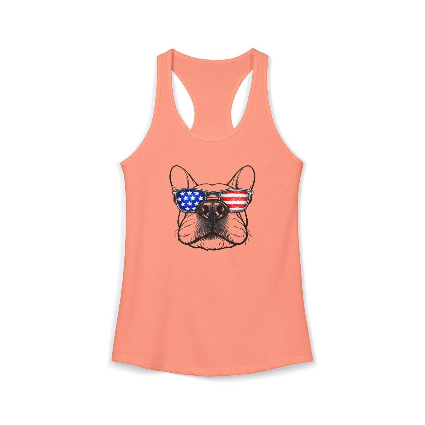 Red, White & BOOP French Bulldog - Women's Racerback Tanktop
