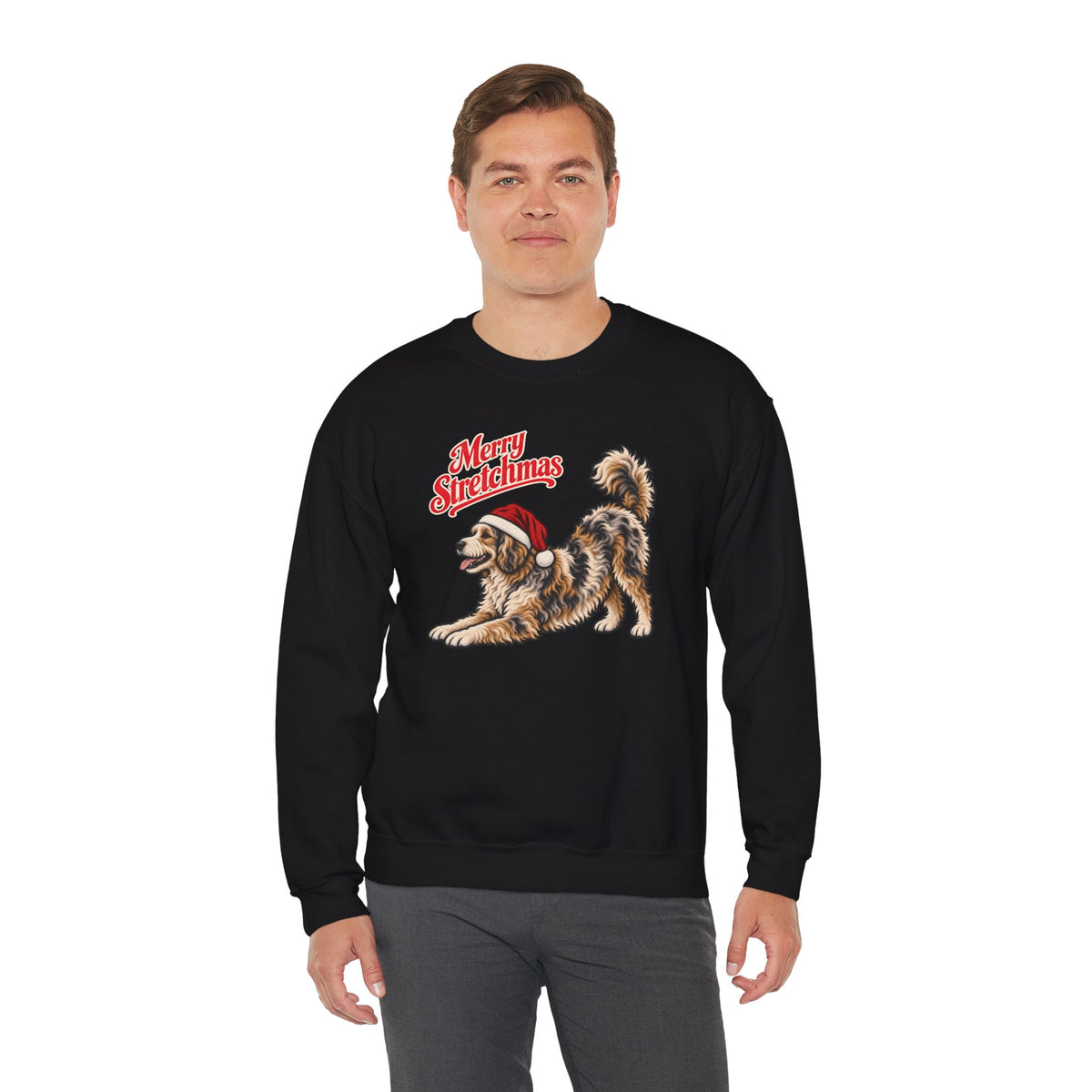 Aussiedoodle Christmas Sweatshirt | Merry Stretchmas