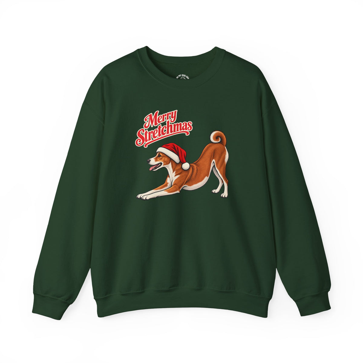 Basenji Christmas Sweatshirt | Merry Stretchmas