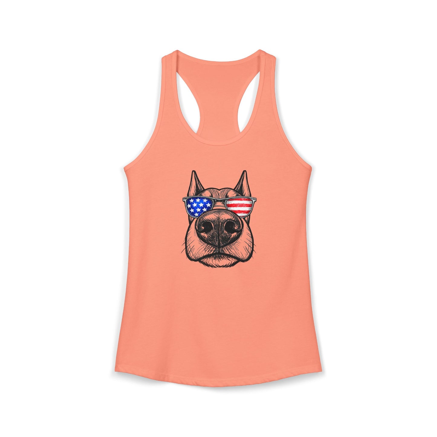Red, White & BOOP Doberman - Women's Racerback Tanktop (Cropped Ears)