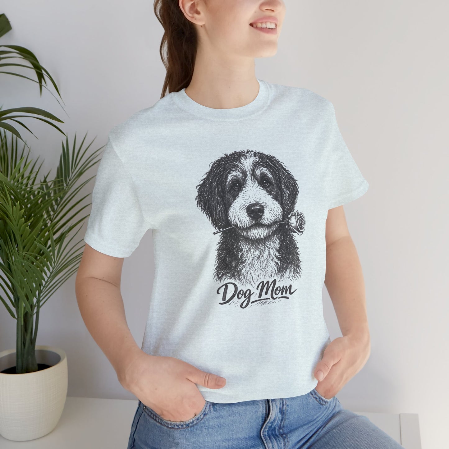 Bernedoodle Dog Mom T-Shirt (Rose Collection)