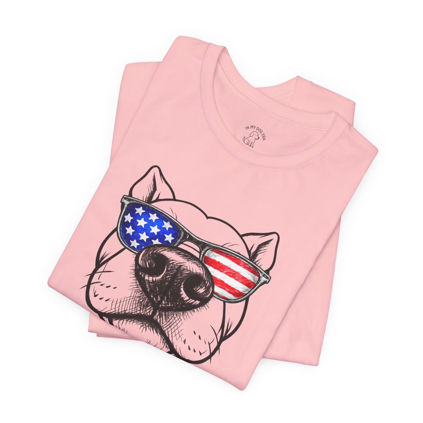 Red, White & BOOP Pit Bull T-Shirt (Cropped Ears)