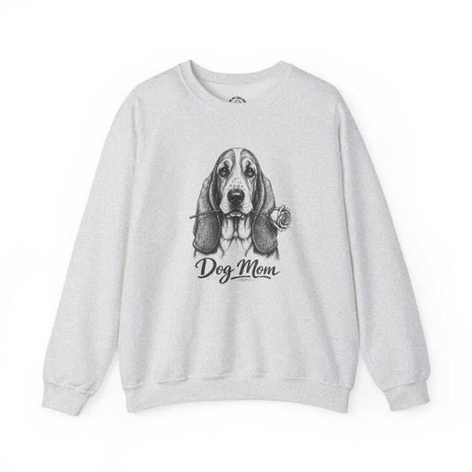 Basset Hound Dog Mom Sweatshirt (Rose Collection)