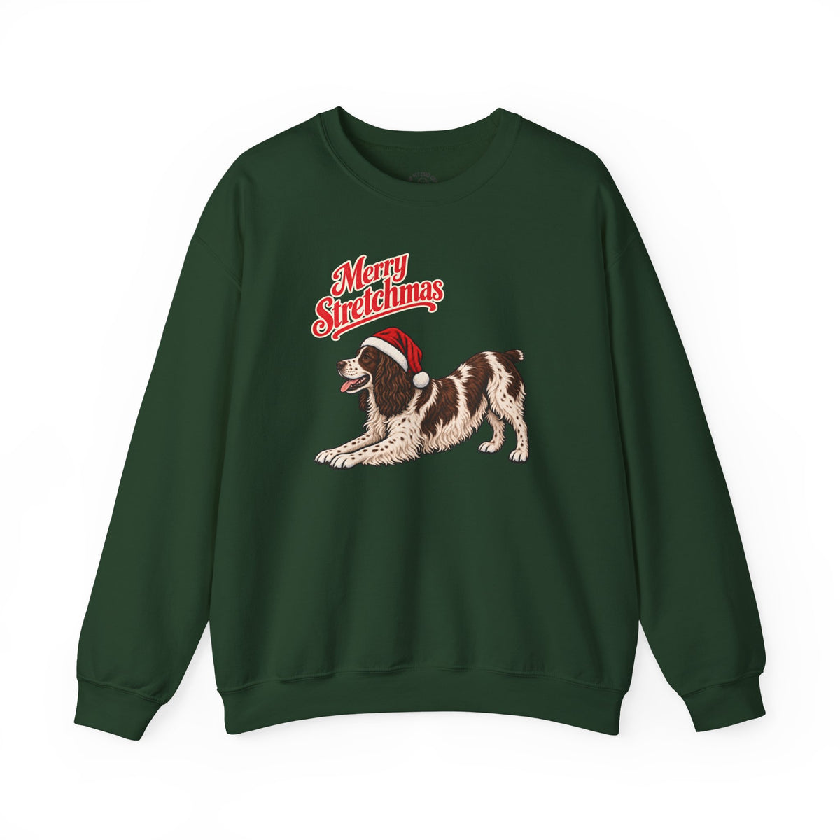 English Springer Spaniel Christmas Sweatshirt | Merry Stretchmas (Docked Tail)