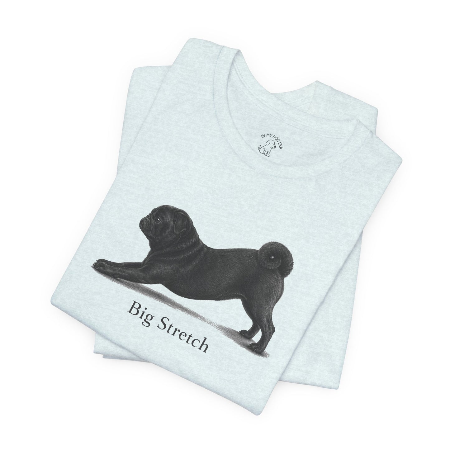 Big Stretch Black Pug T-Shirt