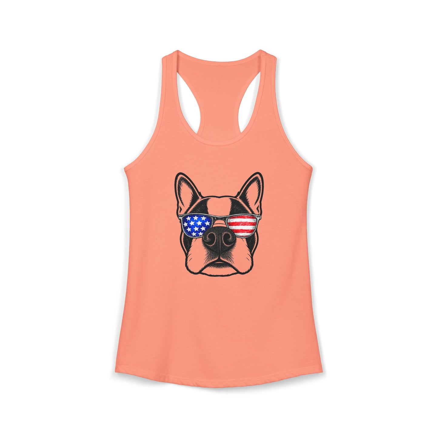 Red, White & BOOP Boston Terrier - Women's Racerback Tanktop