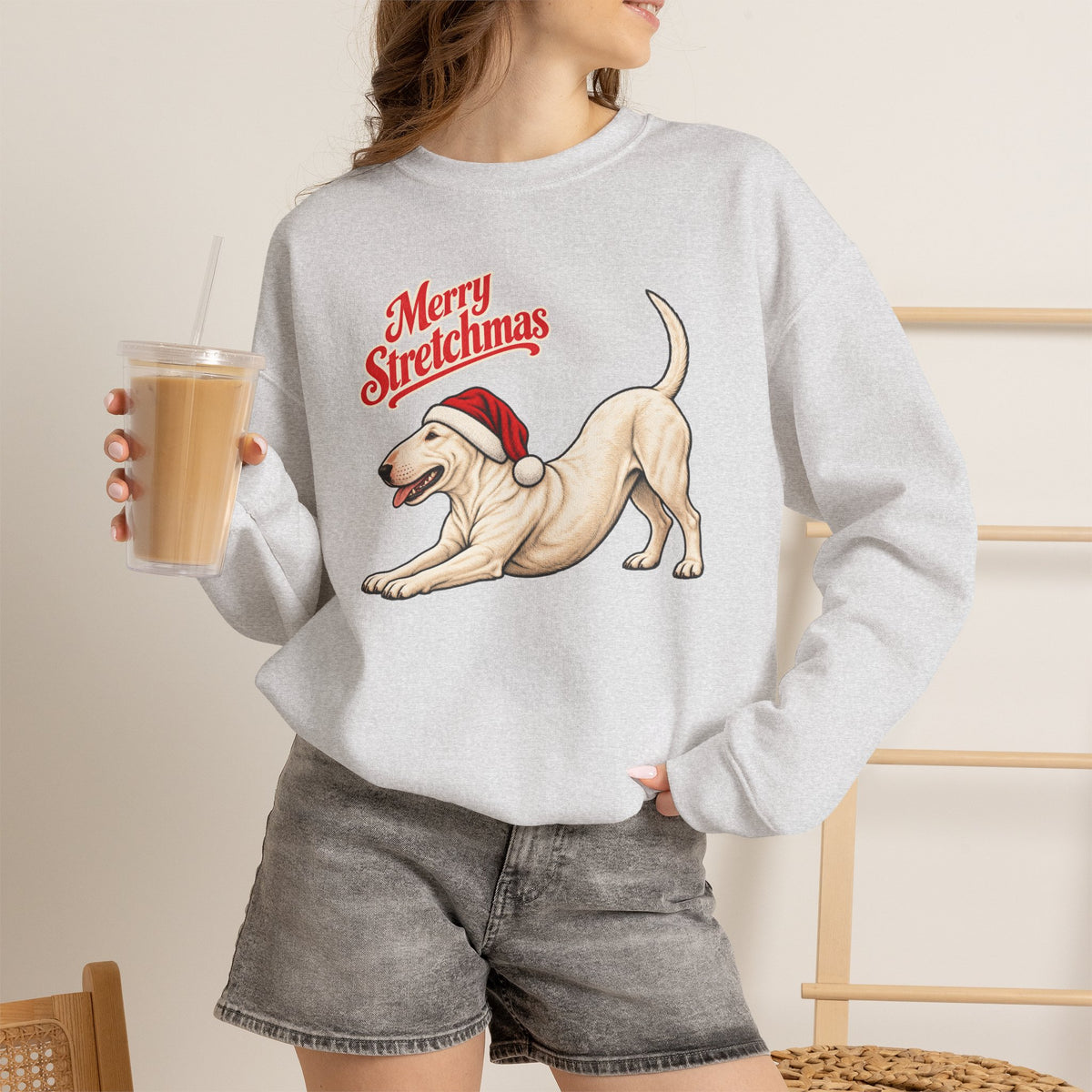 Bull Terrier Christmas Sweatshirt | Merry Stretchmas