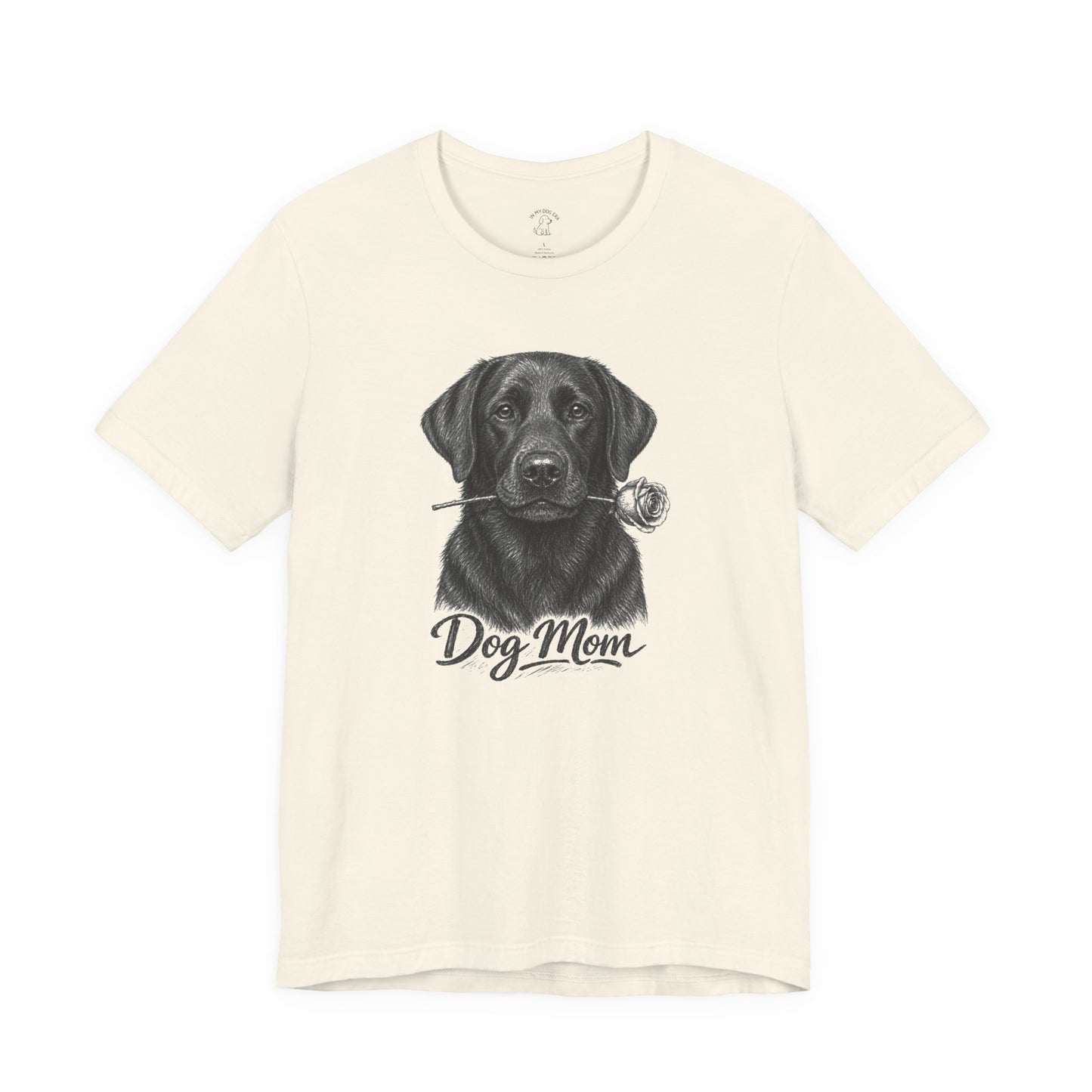 Black Labrador Retriever Dog Mom T-Shirt (Rose Collection)