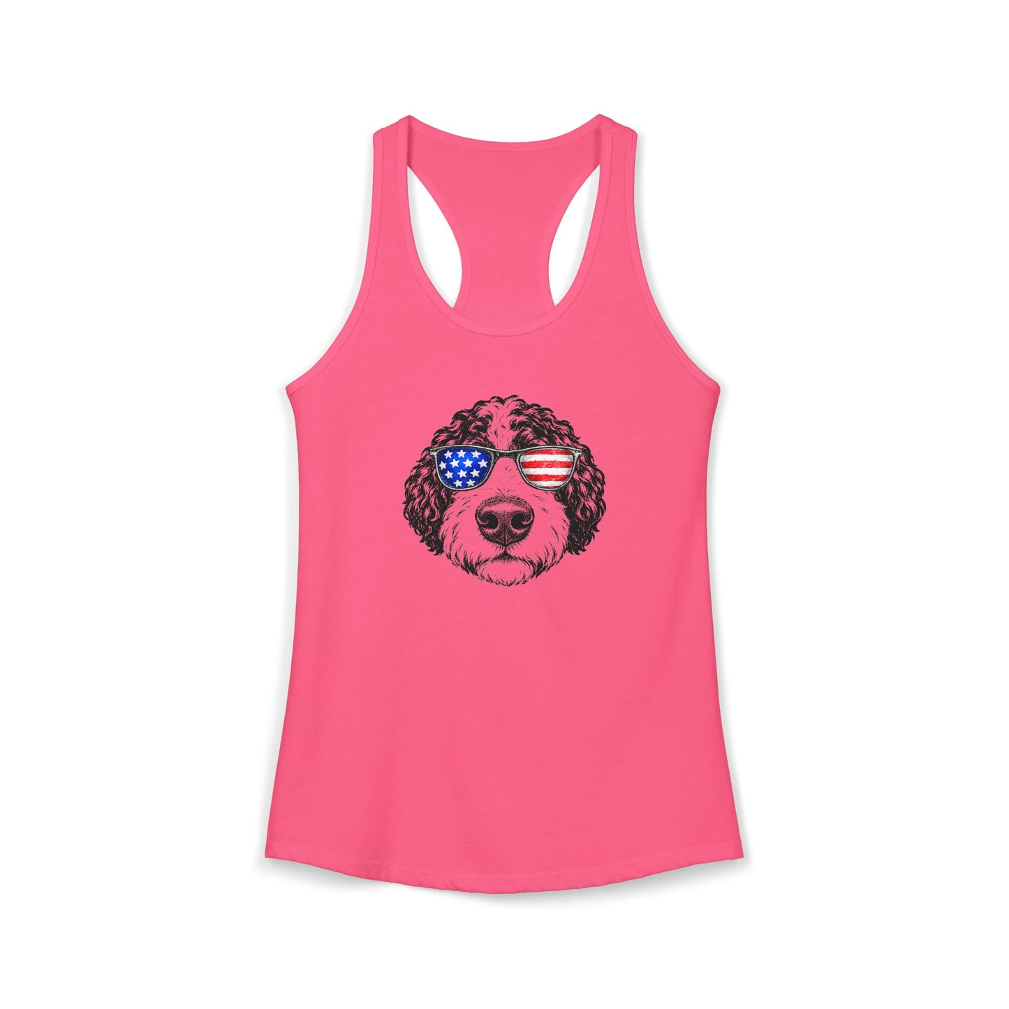 Red, White & BOOP Aussiedoodle - Women's Racerback Tanktop