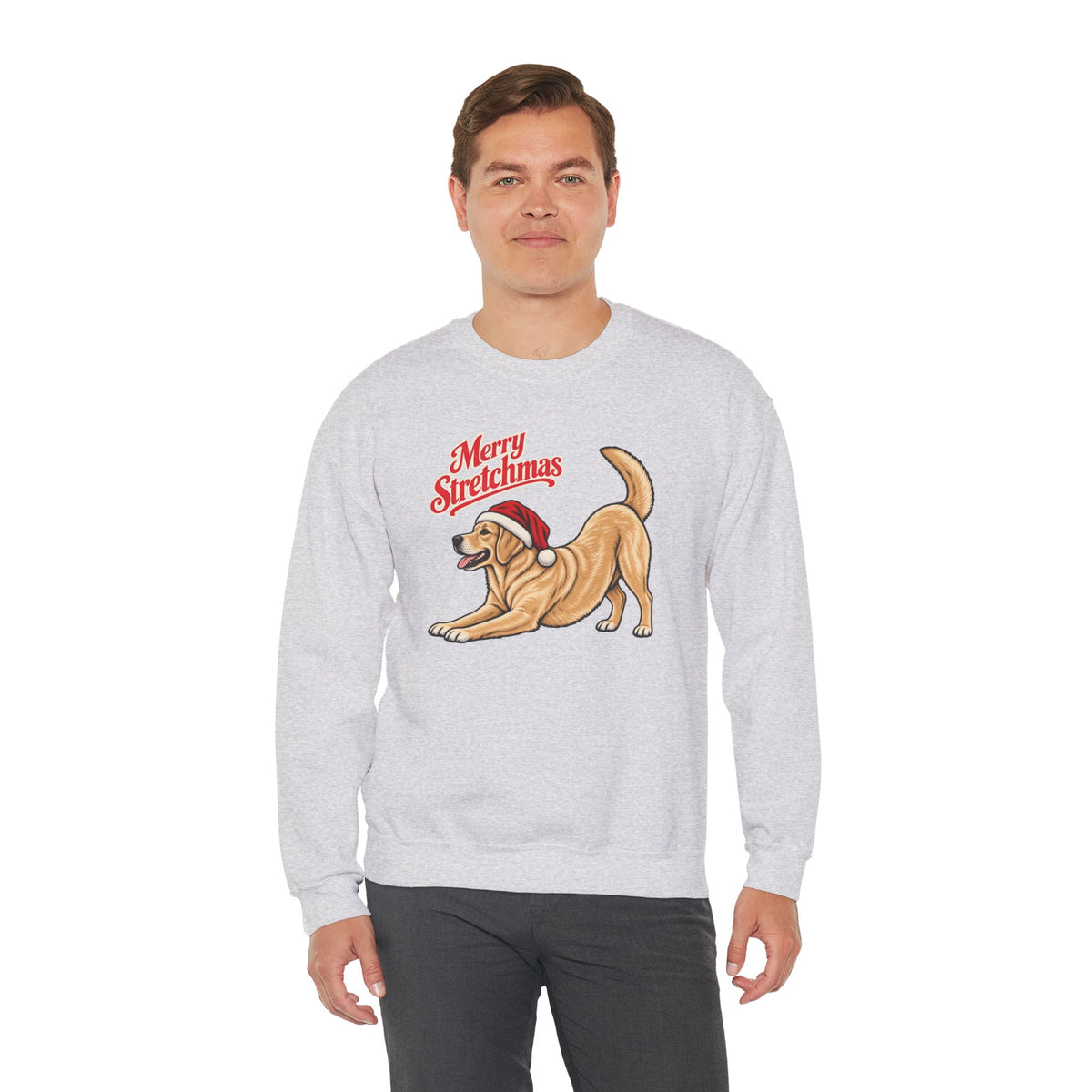 Yellow Labrador Retriever Christmas Sweatshirt | Merry Stretchmas