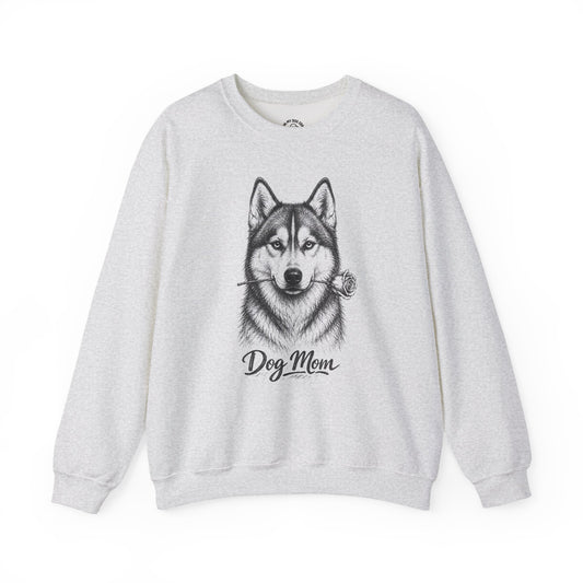 Husky Dog Mom Sweatshirt (Rose Collection)