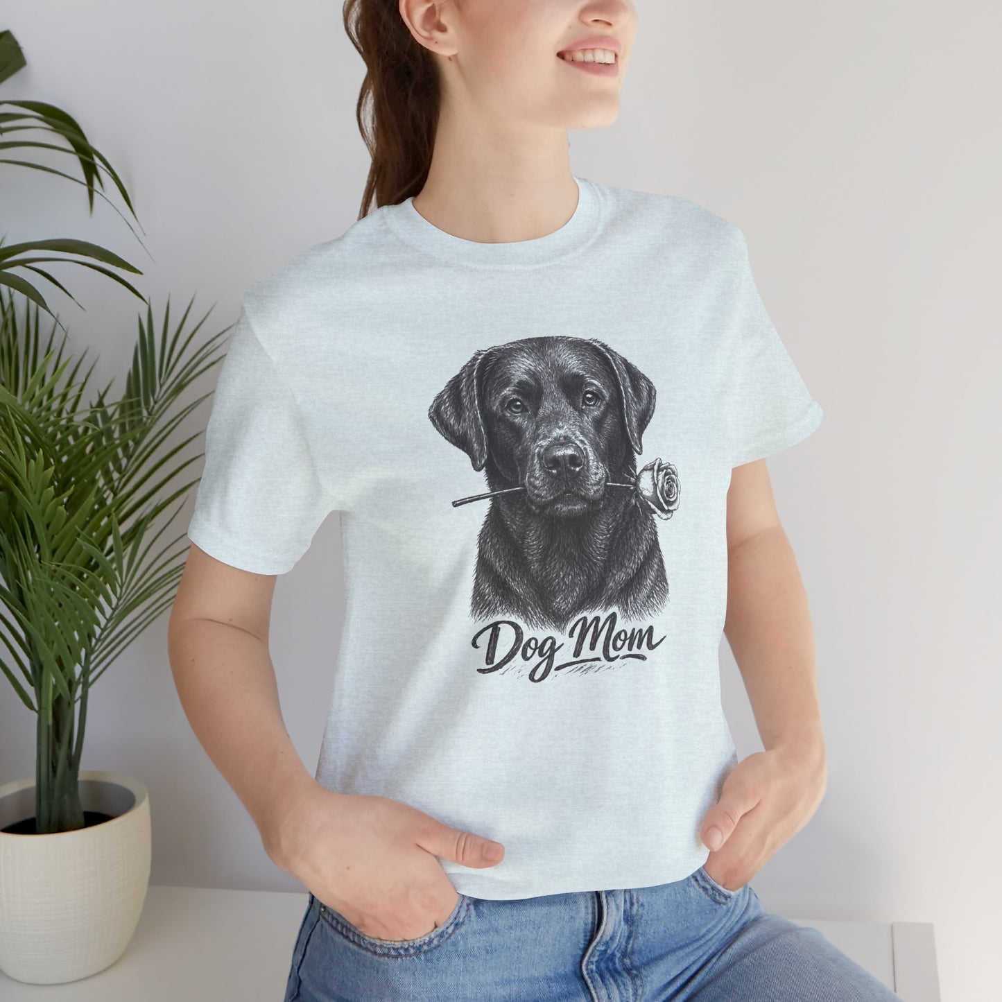Chocolate Labrador Retriever Dog Mom T-Shirt (Rose Collection)