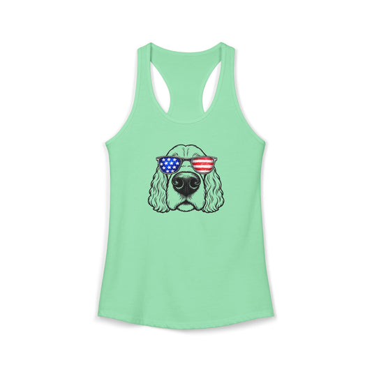 Red, White & BOOP English Cocker Spaniel - Women's Racerback Tanktop