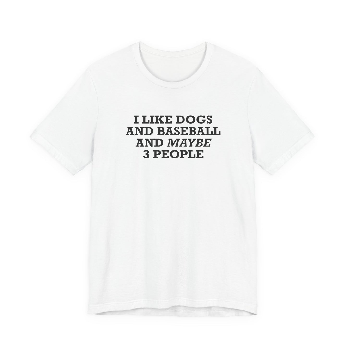 I Like Dogs And Baseball And Maybe 3 People T-Shirt