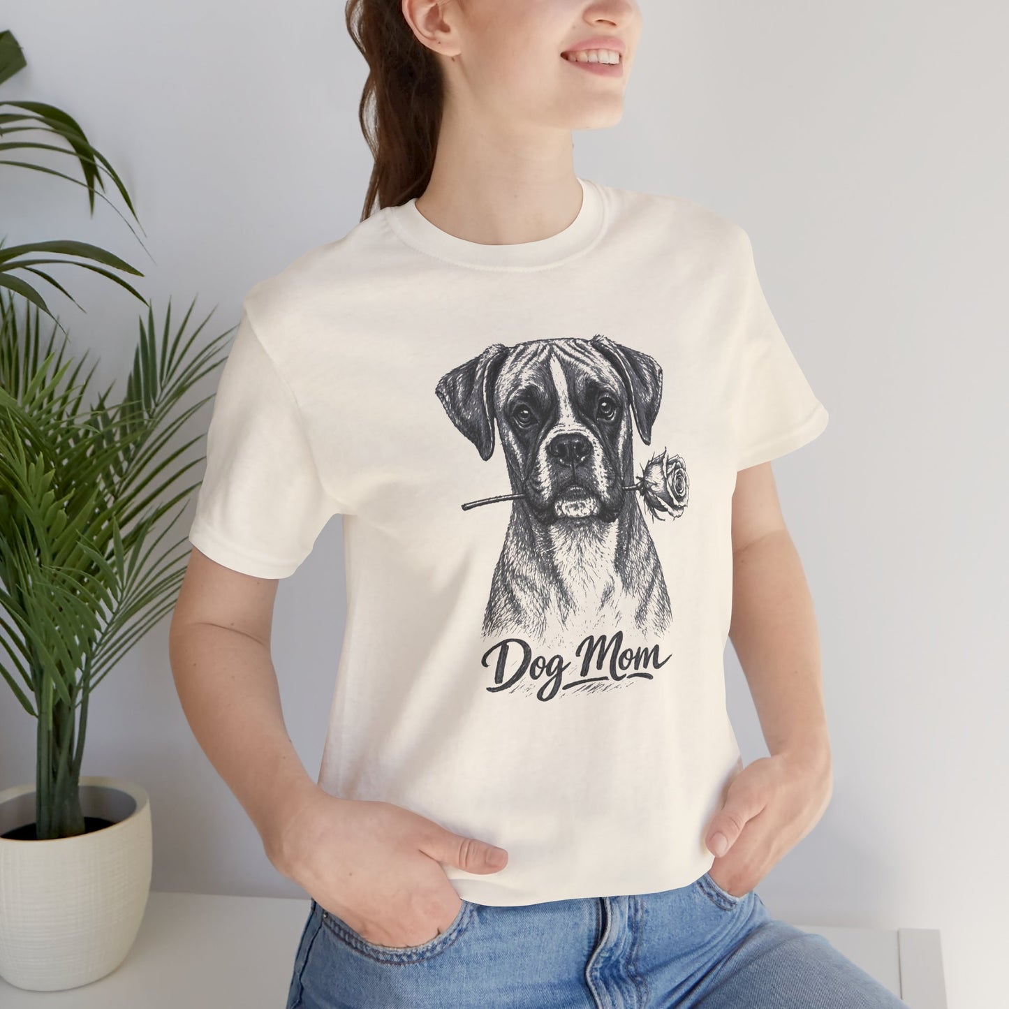 Boxer Dog Mom T-Shirt (Rose Collection)